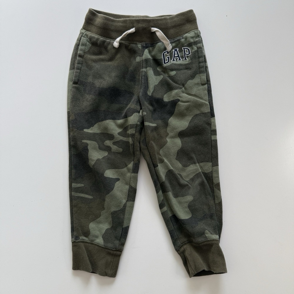 Gap Kids Camo‎ Jogger Sweatpants Boys XS Green